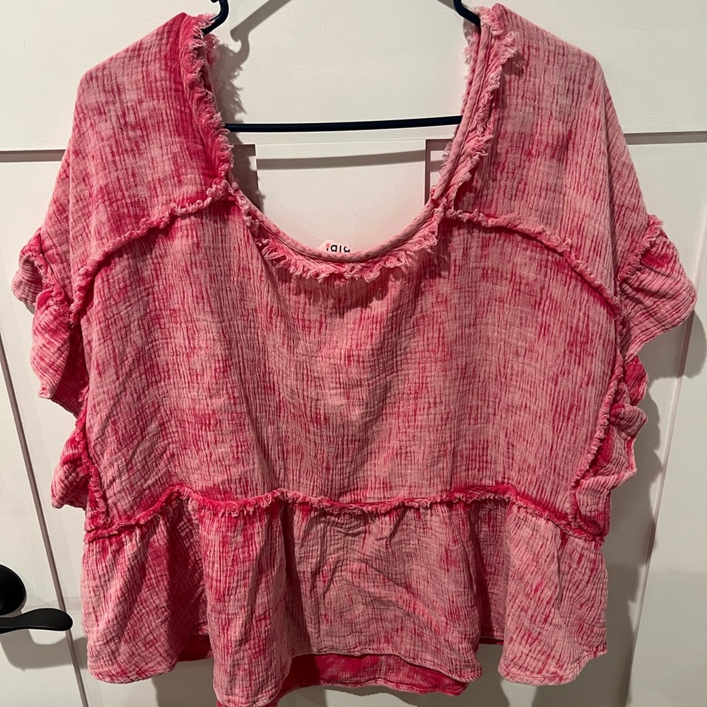BIBI 3XL Hot Pink Western Top